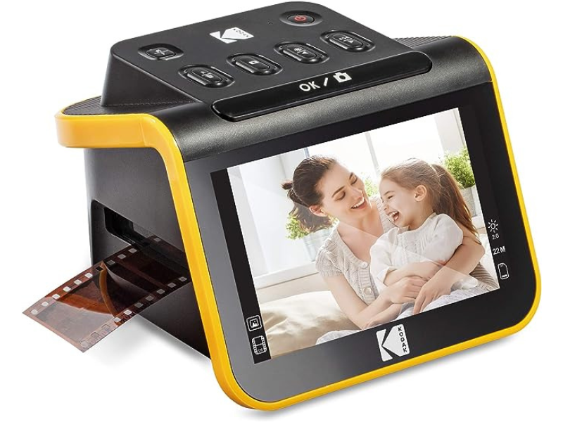 Kodak slide and film scanner displaying a smiling mother and daughter
