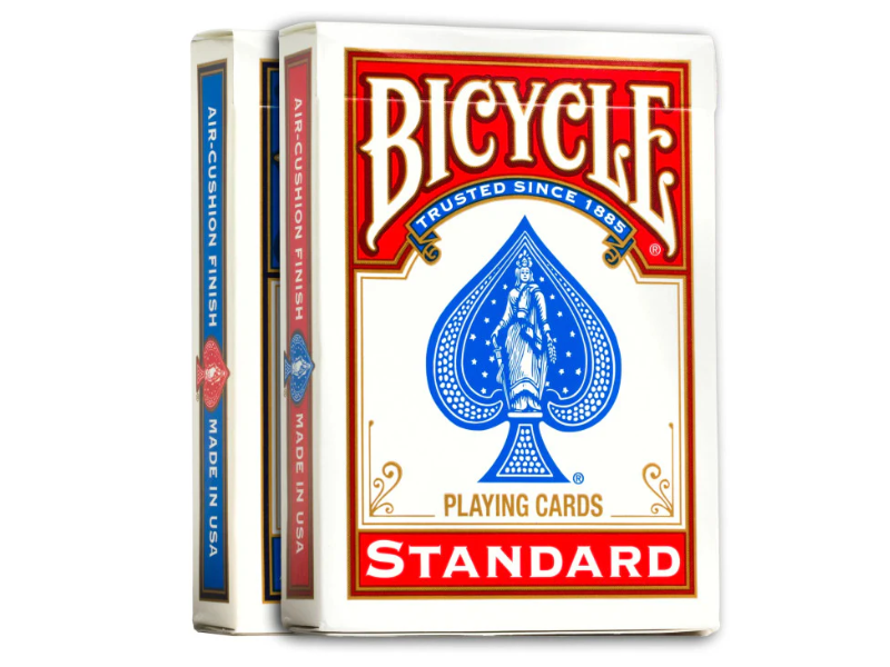 Bicycle playing cards with air-cushion finish, made in USA