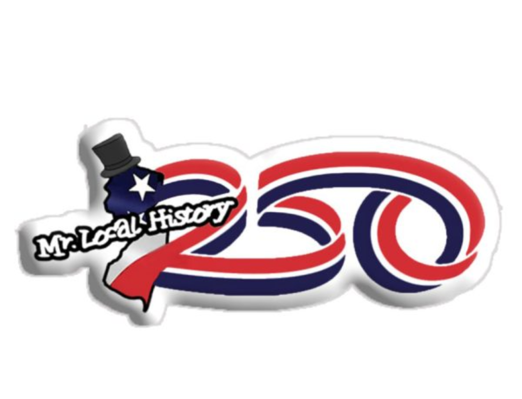 Mr. Local History logo featuring a Texas outline and swirls